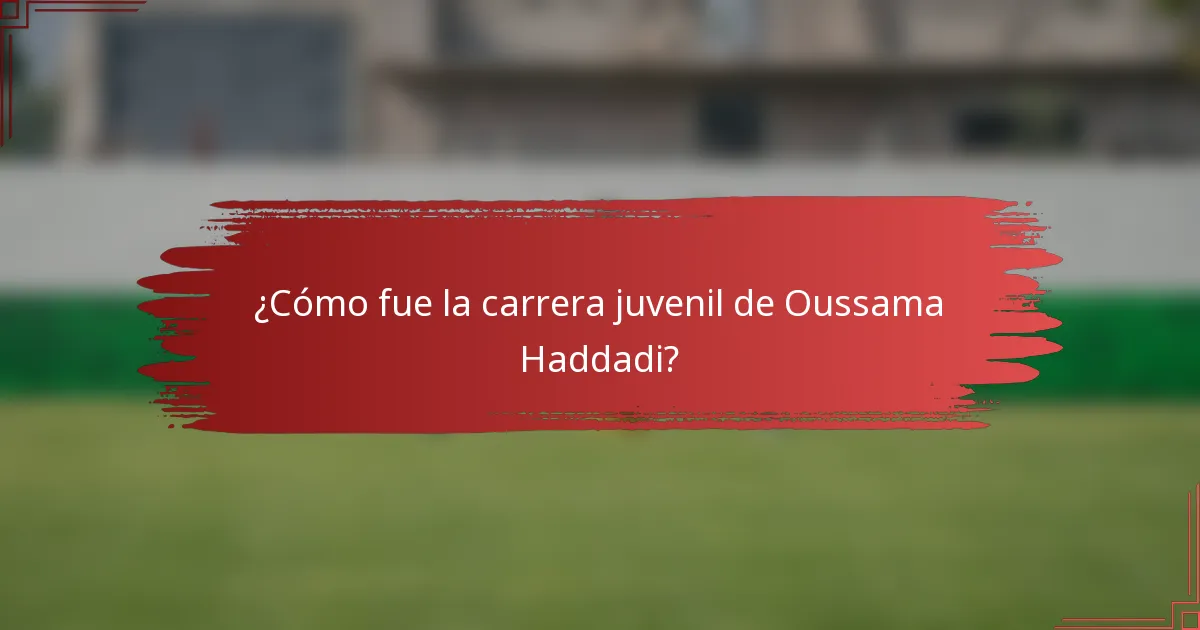¿Cómo fue la carrera juvenil de Oussama Haddadi?