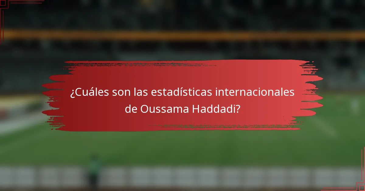 ¿Cuáles son las estadísticas internacionales de Oussama Haddadi?