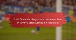 Khalil Chammam: Logros internacionales, Roles en torneos, Estadísticas internacionales